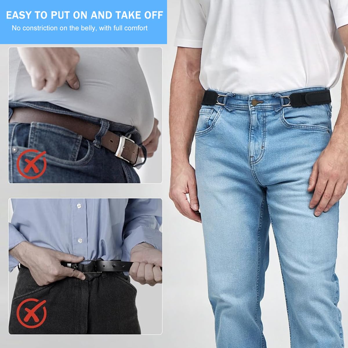 Invisible Tactical Buckleless Elastic Belt